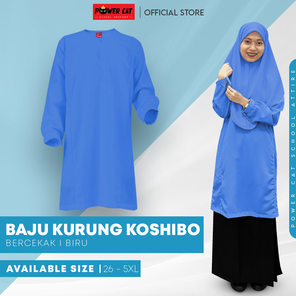 POWER CAT Baju Kurung Cekak Licin 6 Warna Pilihan | Size 26-5XL | 6 Colour School Uniform Baju Kurung Cekak Koshibo - Image 12
