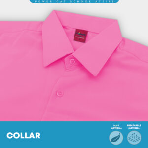 POWER CAT School Uniform Shirt Long Sleeve Koshibo Pink | Size : 14-4XL | Kemeja Sekolah Lengan Panjang Merah Jambu - Image 6