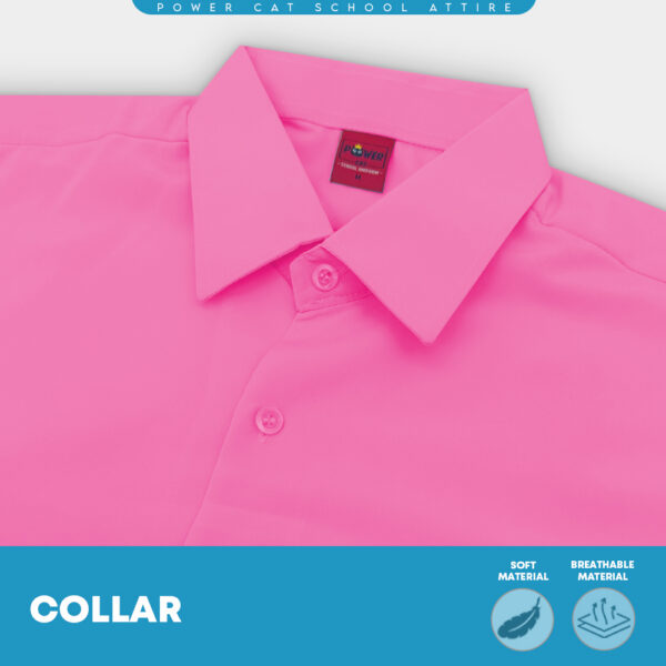 POWER CAT School Uniform Shirt Long Sleeve Koshibo Pink | Size : 14-4XL | Kemeja Sekolah Lengan Panjang Merah Jambu