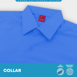 POWER CAT School Uniform Shirt Long Sleeve Koshibo Blue | Size :14-4XL | Kemeja Sekolah Licin Lengan Panjang Biru - Image 6
