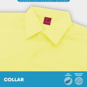 POWER CAT School Uniform Shirt Long Sleeve Koshibo Yellow | Size :14-4XL | Kemeja Sekolah Licin Lengan Panjang Kuning - Image 6