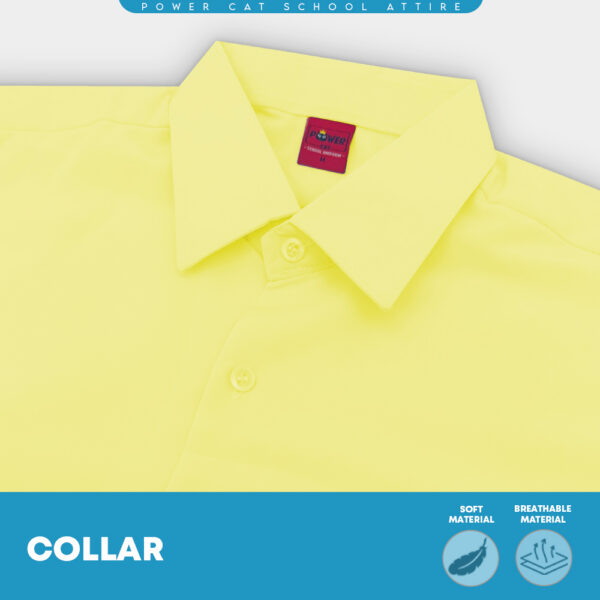 POWER CAT School Uniform Shirt Long Sleeve Koshibo Yellow | Size :14-4XL | Kemeja Sekolah Licin Lengan Panjang Kuning
