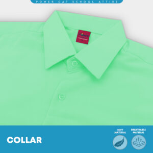 POWER CAT School Uniform Shirt Long Sleeve Koshibo Green| Size :14-4XL | Kemeja Sekolah Licin Lengan Panjang Hijau Muda - Image 6