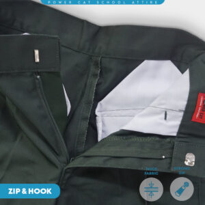 POWER CAT Seluar Panjang Sekolah Hijau SMK Cotton | Size : 23-52 | School Uniform Secondary Green Long Pants - Image 6