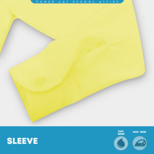 POWER CAT School Uniform Shirt Long Sleeve Koshibo Yellow | Size :14-4XL | Kemeja Sekolah Licin Lengan Panjang Kuning - Image 8