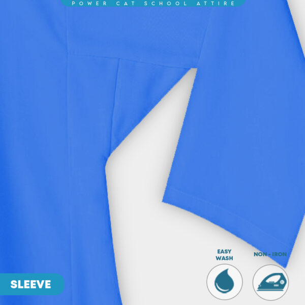 POWER CAT Baju Kurung Biasa Licin Biru | Size: 26-5XL | School Uniform Baju Kurung Normal Koshibo Blue