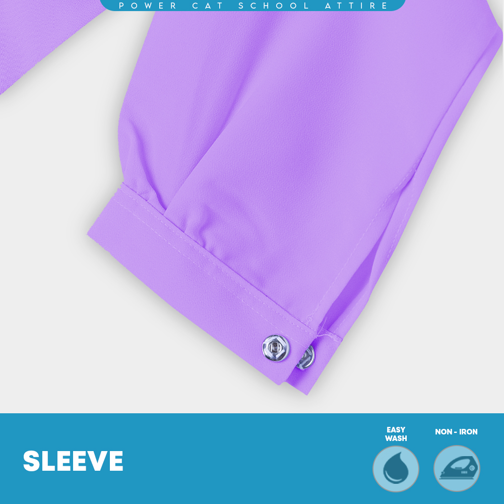 POWER CAT Baju Kurung Cekak Licin Ungu | Size: 26-5XL | School Uniform Baju Kurung Cekak Koshibo Purple - Image 8