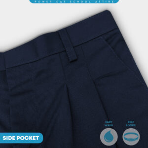 POWER CAT Seluar Panjang Biru Gelap SRK Cotton | Size 18-42 | School Primary Navy Blue Long Pants - Image 7