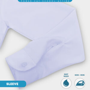 POWER CAT Sekolah Uniform White School Shirt Long Sleeve Cotton | Size: 13-4XL | Kemeja Putih Nila Cotton Lengan Panjang - Image 7