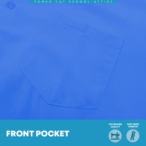 POWER CAT School Uniform Shirt Long Sleeve Koshibo Blue | Size :14-4XL | Kemeja Sekolah Licin Lengan Panjang Biru - Image 7