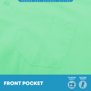 POWER CAT School Uniform Shirt Long Sleeve Koshibo Green| Size :14-4XL | Kemeja Sekolah Licin Lengan Panjang Hijau Muda - Image 7