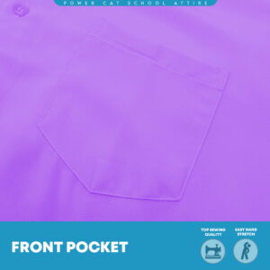 POWER CAT School Uniform Shirt Long Sleeve Koshibo Purple | Size :14-4XL | Kemeja Sekolah Licin Lengan Panjang Ungu - Image 7