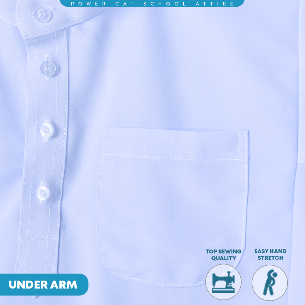 POWER CAT Sepasang Baju Melayu Putih Nila Koshibo Sekolah Agama | Size : 22-3XL | Kain Lembut Set Muslim School Uniform | Baju Melayu Lelaki Agama Exclusive - Image 5