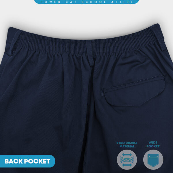 POWER CAT Seluar Panjang Biru Gelap SRK Cotton | Size 18-42 | School Primary Navy Blue Long Pants