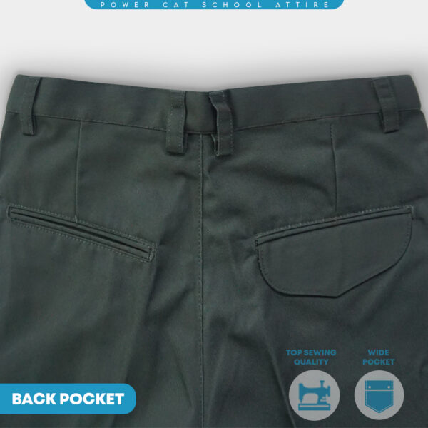 POWER CAT Seluar Panjang Sekolah Hijau SMK Cotton | Size : 23-52 | School Uniform Secondary Green Long Pants