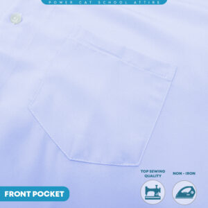 POWER CAT Sekolah Uniform White School Shirt Short Sleeve Koshibo| Size: 13-4XL | Kemeja Putih Nila Licin Lengan Pendek - Image 8