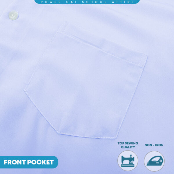 POWER CAT Sekolah Uniform White School Shirt Short Sleeve Koshibo| Size: 13-4XL | Kemeja Putih Nila Licin Lengan Pendek