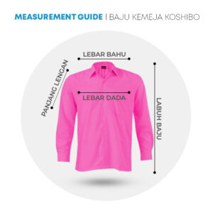 POWER CAT School Uniform Shirt Long Sleeve Koshibo Pink | Size : 14-4XL | Kemeja Sekolah Lengan Panjang Merah Jambu - Image 2