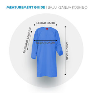POWER CAT Baju Kurung Biasa Licin Biru | Size: 26-5XL | School Uniform Baju Kurung Normal Koshibo Blue - Image 2