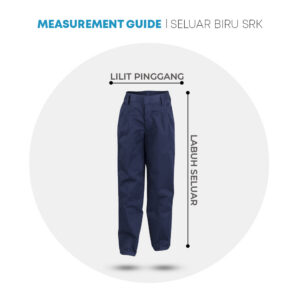 POWER CAT Seluar Panjang Biru Gelap SRK Cotton | Size 18-42 | School Primary Navy Blue Long Pants - Image 2