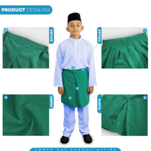 POWER CAT Sampin Koshibo Hijau Sekolah Agama | Size S-4XL | Green School Uniform Sampin Koshibo - Image 5