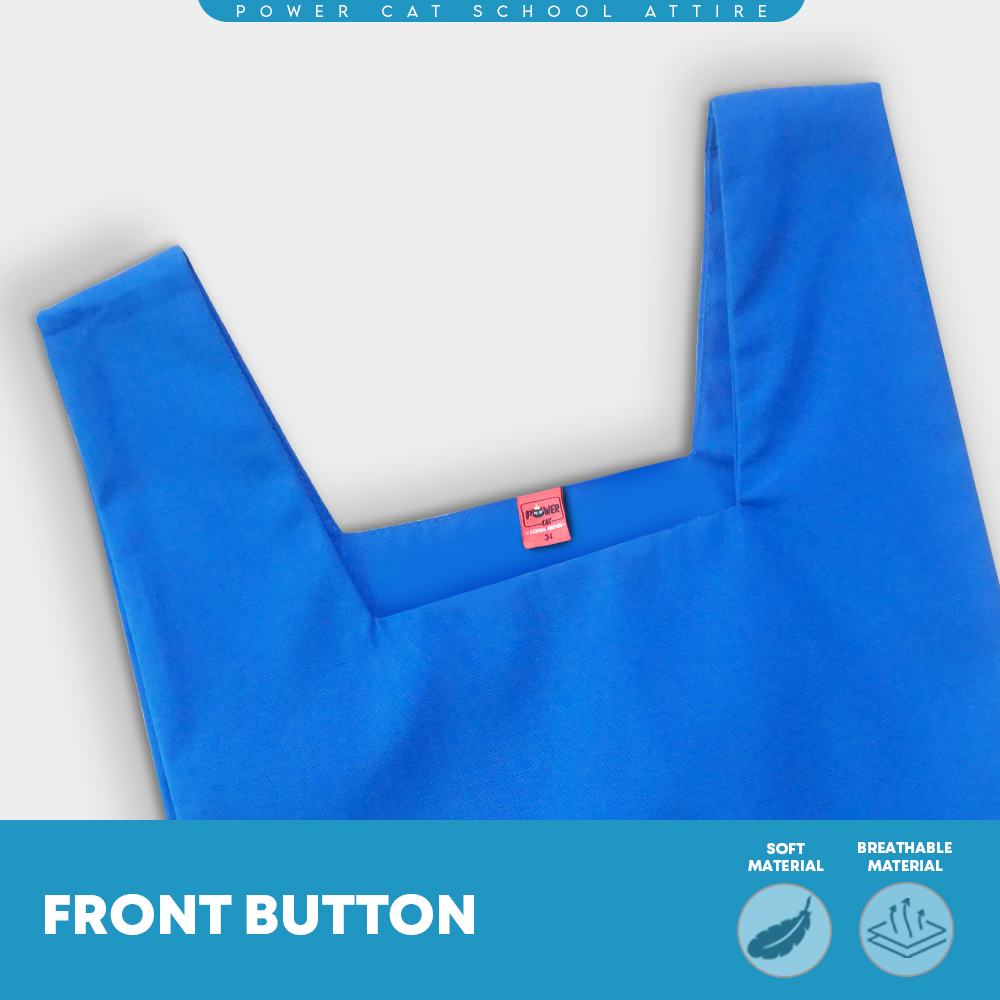 POWER CAT Pinafore Sekolah Menengah Perempuan Biru SMK Cotton | Size: 24-46 | Girls School Uniform Pinafore Blue SMK - Image 6