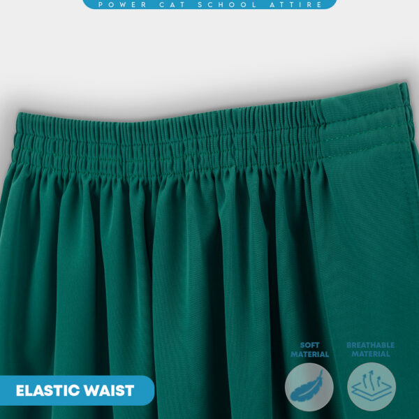 POWER CAT Kain Kurung Sekolah Hijau Agama Koshibo Susun Tepi | Size 22-2XL | Green School Uniform Kurung Skirt