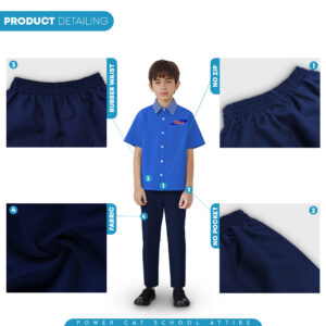 POWER CAT Set Baju Tadika KEMAS Budak Lelaki | Size : S-XL | Boys Child Tadika KEMAS School Uniform Set - Image 8