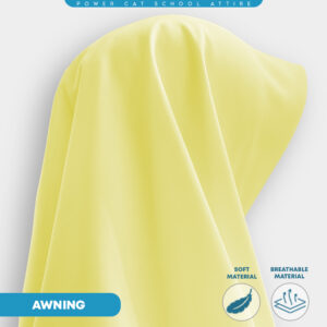 POWER CAT Tudung Sekolah Kuning 2Lapis Licin  | Size S-2XL | Yellow Koshibo School Uniform Tudung - Image 6