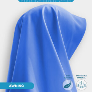 POWER CAT Tudung Sekolah Biru 2Lapis Licin  | Size S-2XL | Blue Koshibo School Uniform Tudung - Image 6
