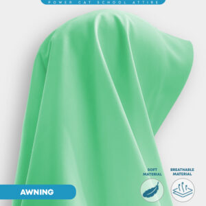POWER CAT Tudung Sekolah Hijau Muda 2Lapis Licin  | Size S-2XL | Green Koshibo School Uniform Tudung - Image 6