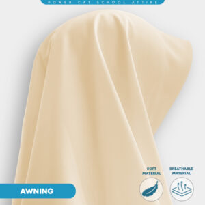 POWER CAT Tudung Sekolah Kuning Air 2Lapis Licin  | Size S-2XL | Beige Koshibo School Uniform Tudung - Image 6