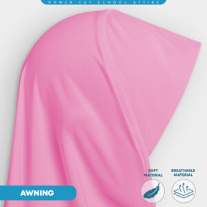 POWER CAT Tudung Sekolah Merah Jambu Selapis Owning Lembut | Size XS-L | Pink Colour School Uniform Tudung One Layer - Image 6