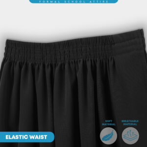 POWER CAT Kain Kurung Sekolah Hitam Licin Susun Tepi | Size 26-2XL | Black School Uniform Koshibo Kurung Skirt - Image 6