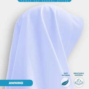 POWER CAT Tudung Putih Labuh 2 Lapis Licin | Size S-XL | White School Uniform Tudung Two Layer | School Hijab - Image 6