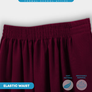 POWER CAT Kain Kurung Sekolah Merun Licin Susun Tepi | Size 26-2XL | Maroon School Uniform Koshibo Kurung Skirt - Image 6