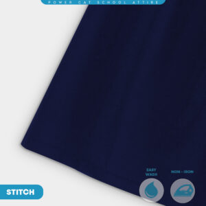 POWER CAT Kain Kurung Sekolah Biru Gelap SRK Licin | Size 22-2XL | Navy Blue School Uniform Kurung Skirt Koshibo SRK - Image 8