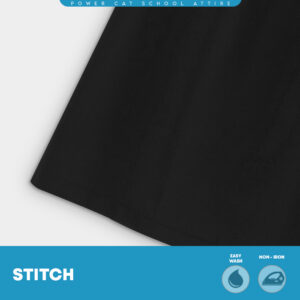 POWER CAT Kain Kurung Sekolah Hitam Koshibo Susun Belakang | Size 28-3XL | Black School Uniform Kurung Skirt with Zip - Image 8