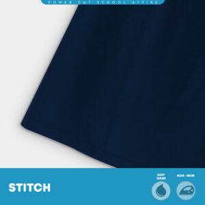 POWER CAT Kain Kurung Sekolah Biru Gelap Koshibo Susun Belakang | Size 28-3XL | Navy Blue School Uniform Kurung Skirt with Zip - Image 7