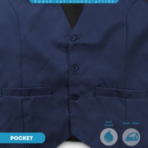 POWER CAT Vest Sekolah Biru Gelap | Size S-6XL | Navy Blue School Uniform Vest - Image 6