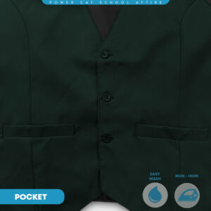 POWER CAT Vest Sekolah Hijau Tua | Size S-6XL | Dark Green School Uniform Vest - Image 6