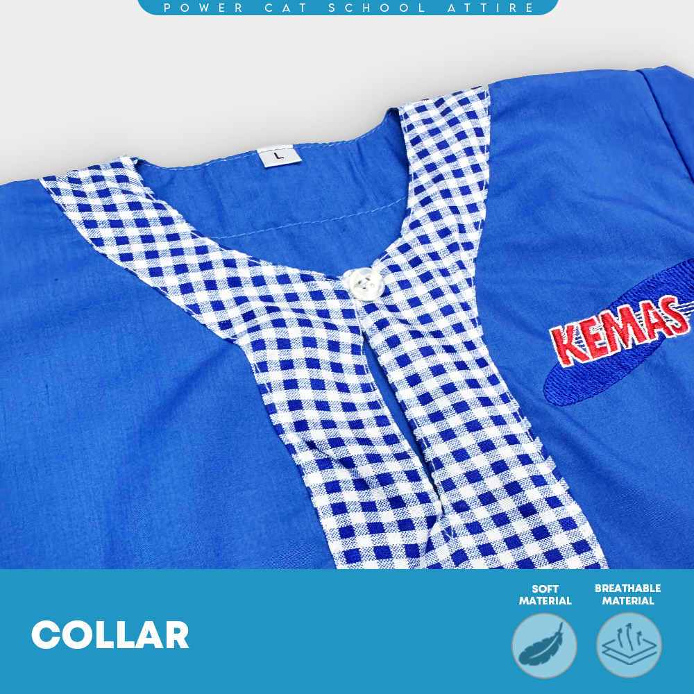 POWER CAT Sepasang Baju Tadika KEMAS Budak Perempuan| Size : S-XL | Girls Child Tadika KEMAS School Uniform Set