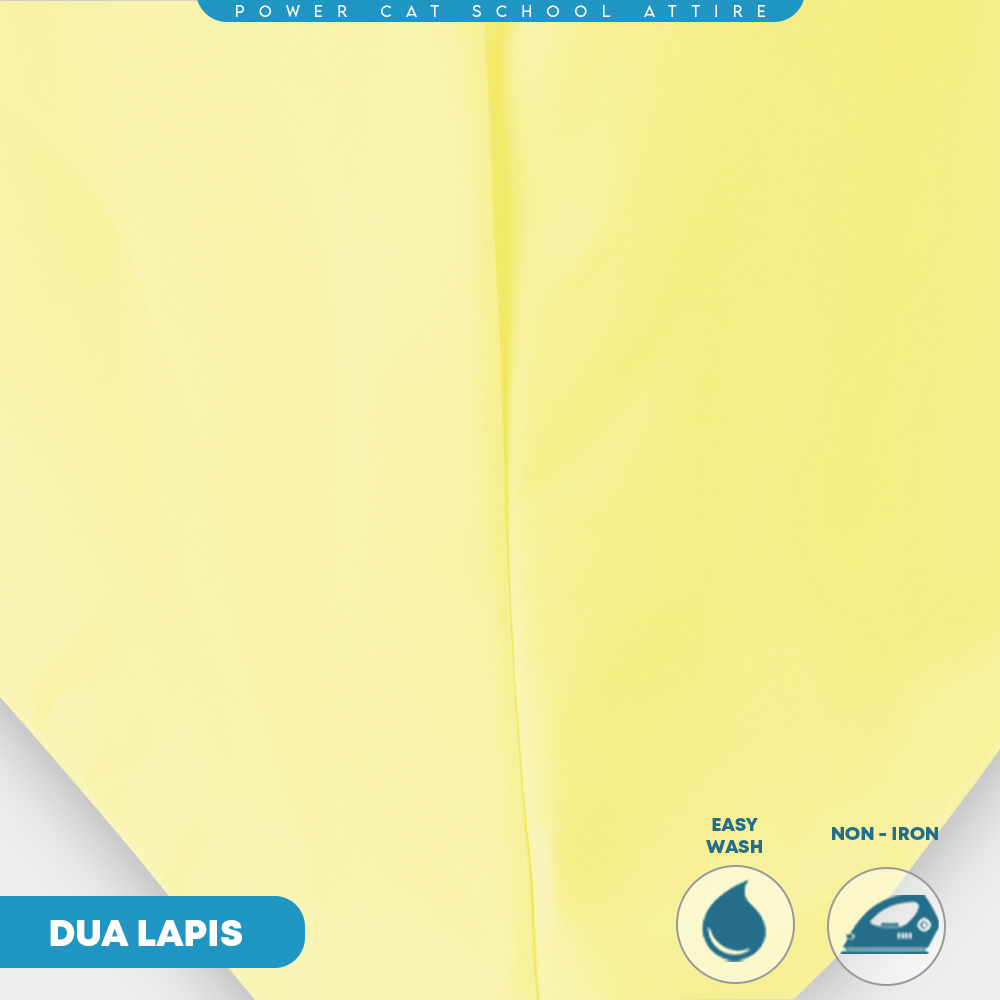 POWER CAT Tudung Sekolah Kuning 2Lapis Licin | Size S-2XL | Yellow Koshibo School Uniform Tudung