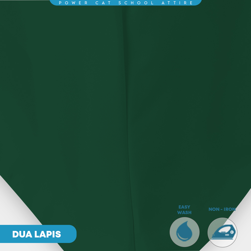POWER CAT Tudung Sekolah Hijau Tua 2Lapis Licin | Size S-2XL | Emerald Green Koshibo School Uniform Tudung