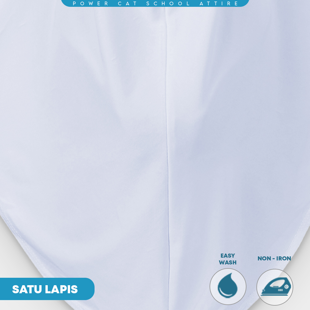 POWER CAT Tudung Sekolah Putih Nila Selapis Owning Lembut | Size XS-L | White Nila School Uniform Tudung