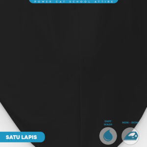 POWER CAT Tudung Sekolah Hitam Selapis Owning Lembut | Size XS-L | Black Colour School Uniform Tudung One Layer - Image 7