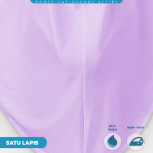 POWER CAT Tudung Sekolah Ungu Selapis Owning Lembut | Size XS-L | Purple Colour School Uniform Tudung One Layer - Image 7