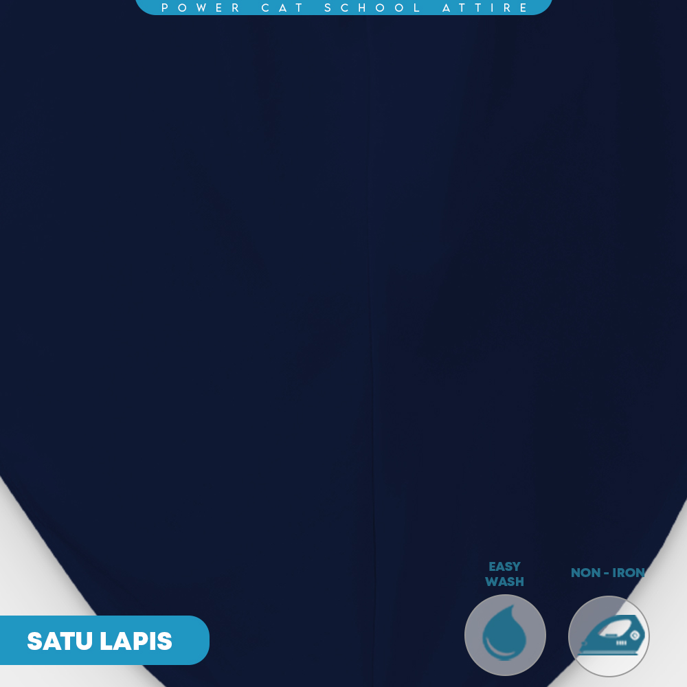 POWER CAT Tudung Sekolah Biru Gelap Selapis Owning Lembut | Size XS-L | Navy Blue Colour School Uniform Tudung One Layer
