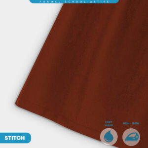 POWER CAT Kain Kurung Sekolah Coklat Licin Susun Tepi | Size 26-2XL | Brown School Uniform Koshibo Kurung Skirt - Image 8
