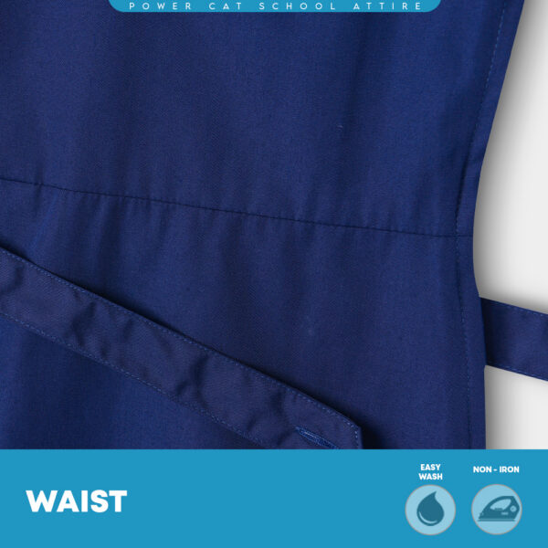 POWER CAT Pinafore Sekolah Rendah Biru Gelap SRK Cotton | Size: 24-46 | Girls School Uniform Pinafore Navy Blue